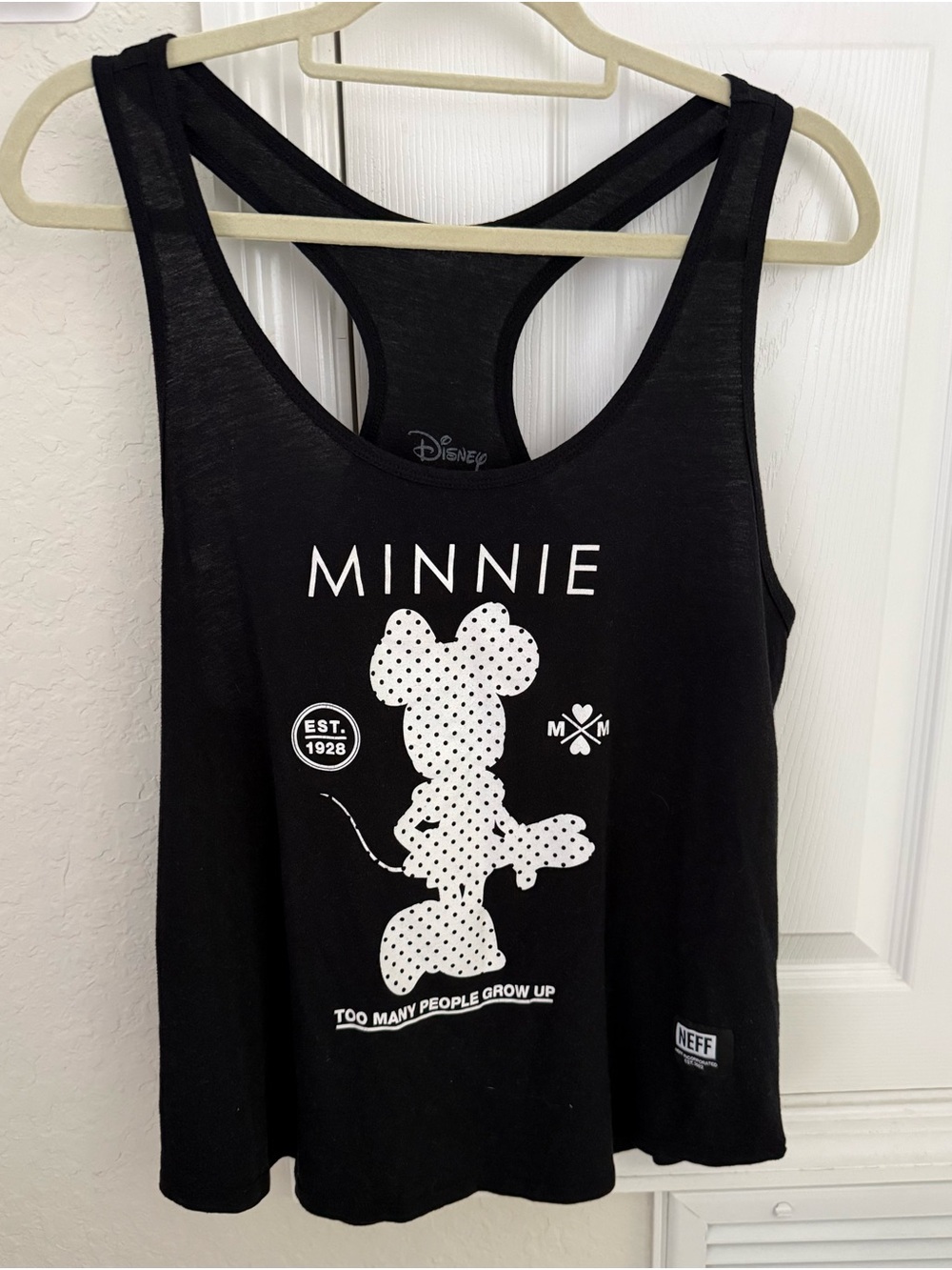 Disney Black Minnie Polka Dot Silhouette Tank Top